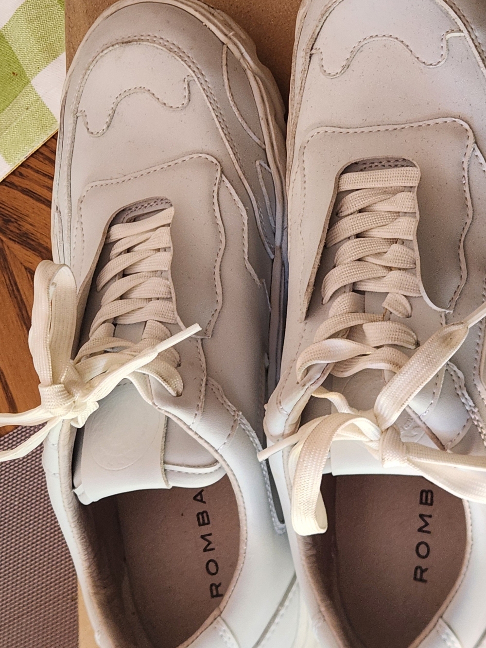 Rombaut Boccasio Vegan Unisex  White Casual Lace-Up Leather Sneakers Size 40